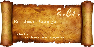 Reichman Csenge névjegykártya